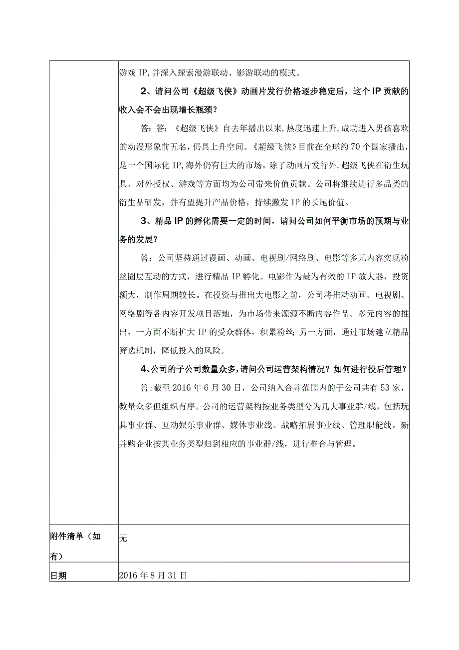 证券代码292证券简称奥飞娱乐奥飞娱乐股份有限公司投资者关系活动记录表.docx_第2页