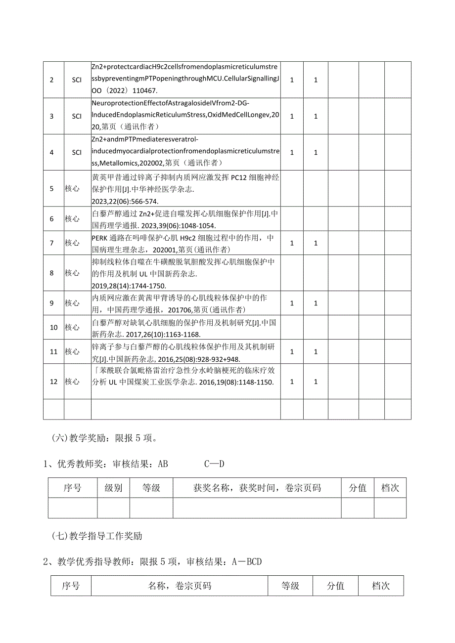 表1华北理工大学职称申报材料量化打分表.docx_第2页