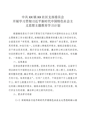 乡镇社区党支部主题教育学习计划.docx