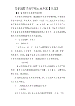 关于预算绩效管理实施方案【三篇】.docx