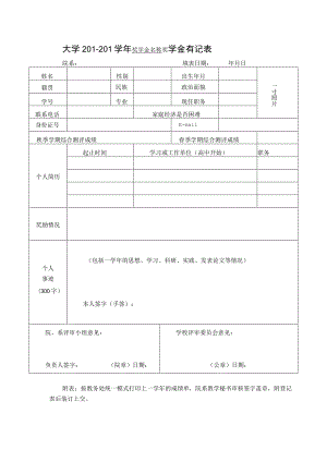 大学奖学金登记表.docx