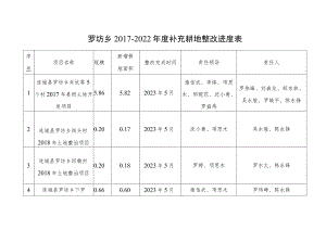 罗坊乡2017-2022年度补充耕地整改进度表.docx