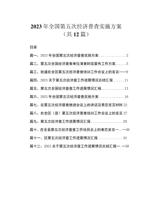 2023年全国第五次经济普查实施方案（共12篇）.docx