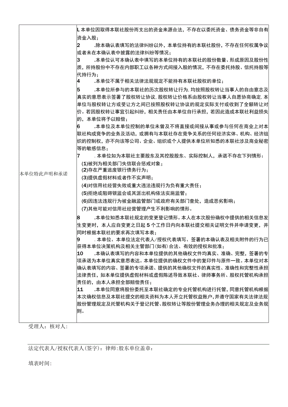 闽清县农村信用合作联社非自然人股东信息确认表.docx_第2页