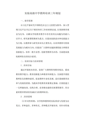 实验高级中学教师培训三年规划.docx