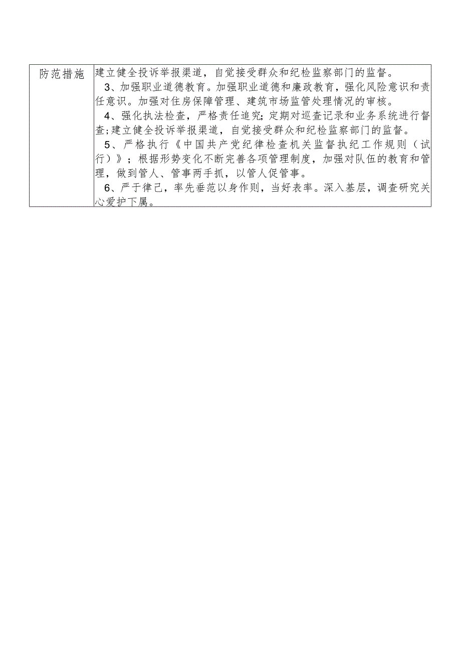 某县住房和城乡建设部门分管安全生产政策法规住房保障管理建筑市场监管等副职个人岗位廉政风险点排查登记表.docx_第2页