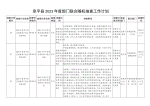 阜平县2023年度部门联合随机抽查工作计划.docx