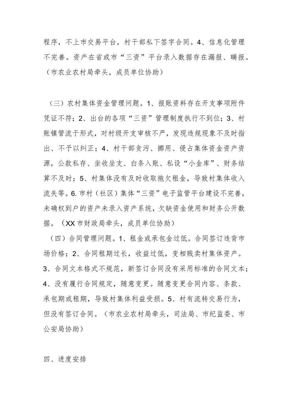 关于某市2023年农村集体“三资”管理问题专项整治工作方案.docx_第3页