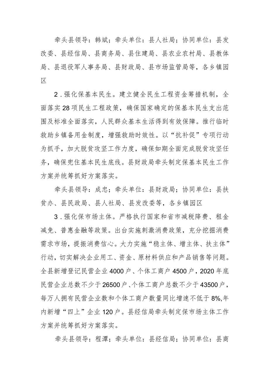 肥西县做好“六稳”工作落实“六保”任务促进经济高质量发展行动方案.docx_第2页