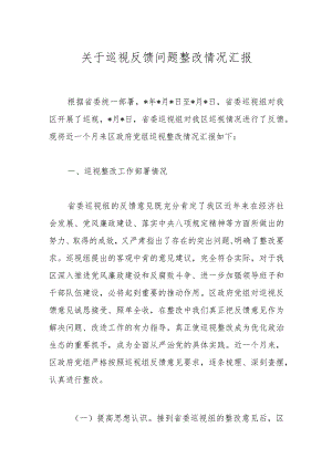 关于巡视反馈问题整改情况汇报.docx