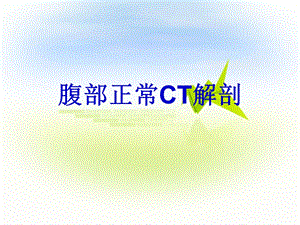 正常腹部ct解剖.ppt