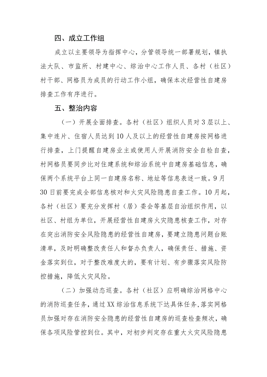 XX镇2023年经营性自建房消防安全专项整治“百日攻坚”行动方案.docx_第2页