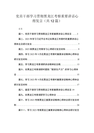 2023党员干部学习贯彻黑龙江考察重要讲话心得发言（共12篇）.docx