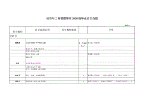 经济与工商管理学院2020级毕业论文选题.docx