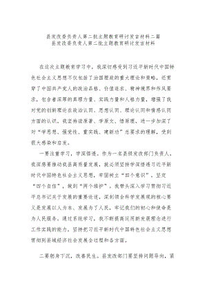 县发改委负责人第二批主题教育研讨发言材料二篇.docx