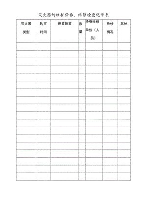 2023《灭火器的维护保养、维修检查记录表》.docx