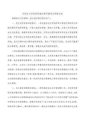 加快壮大实体经济推动高质量亮点经验总结.docx