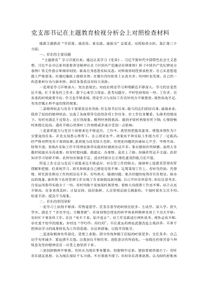 党支部书记在主题教育检视分析会上对照检查材料.docx