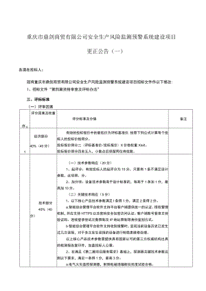 重庆市鼎剑商贸有限公司安全生产风险监测预警系统建设项目.docx