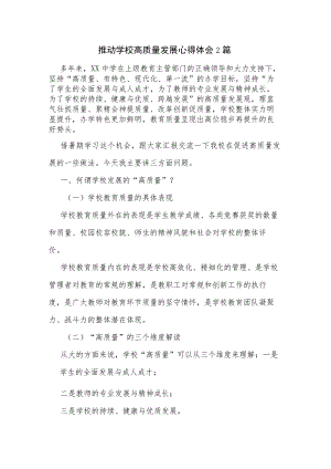 推动学校高质量发展心得体会2篇.docx