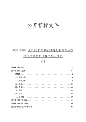 水库灌区续建配套与节水改造项目信息化(数字化)项目招标文件.docx