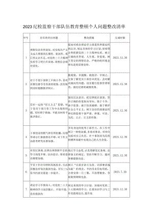 2023纪检监察干部队伍教育整顿个人问题整改清单.docx