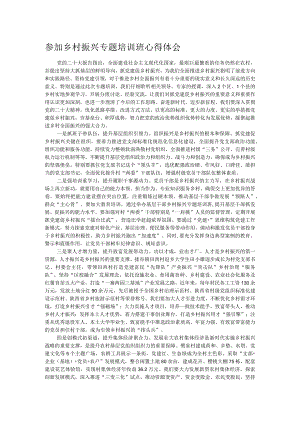 参加乡村振兴专题培训班心得体会.docx