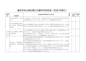 福安市幼儿园办园行为督导评估标准2023年修订.docx