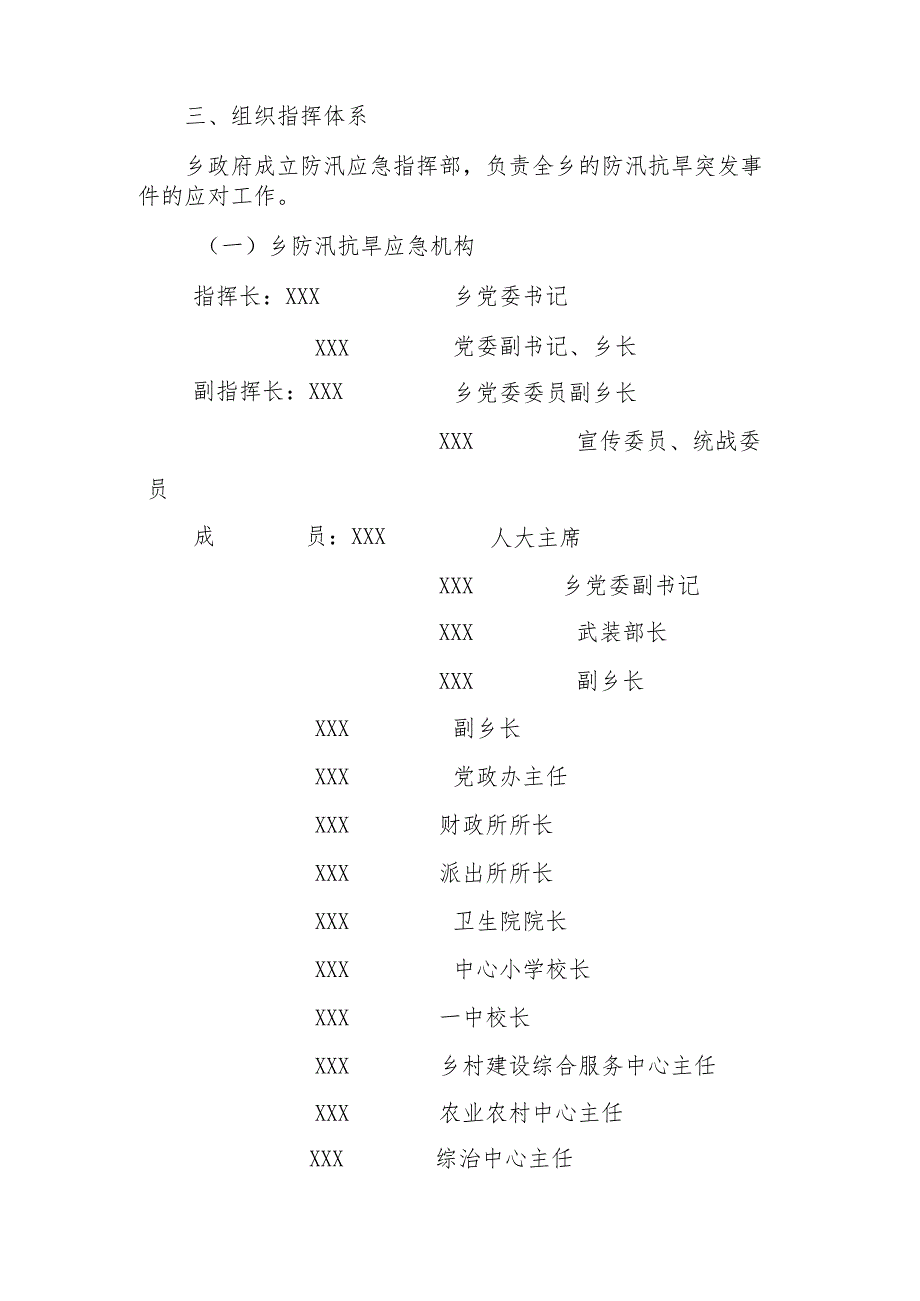 XX乡防汛抗旱应急预案.docx_第3页