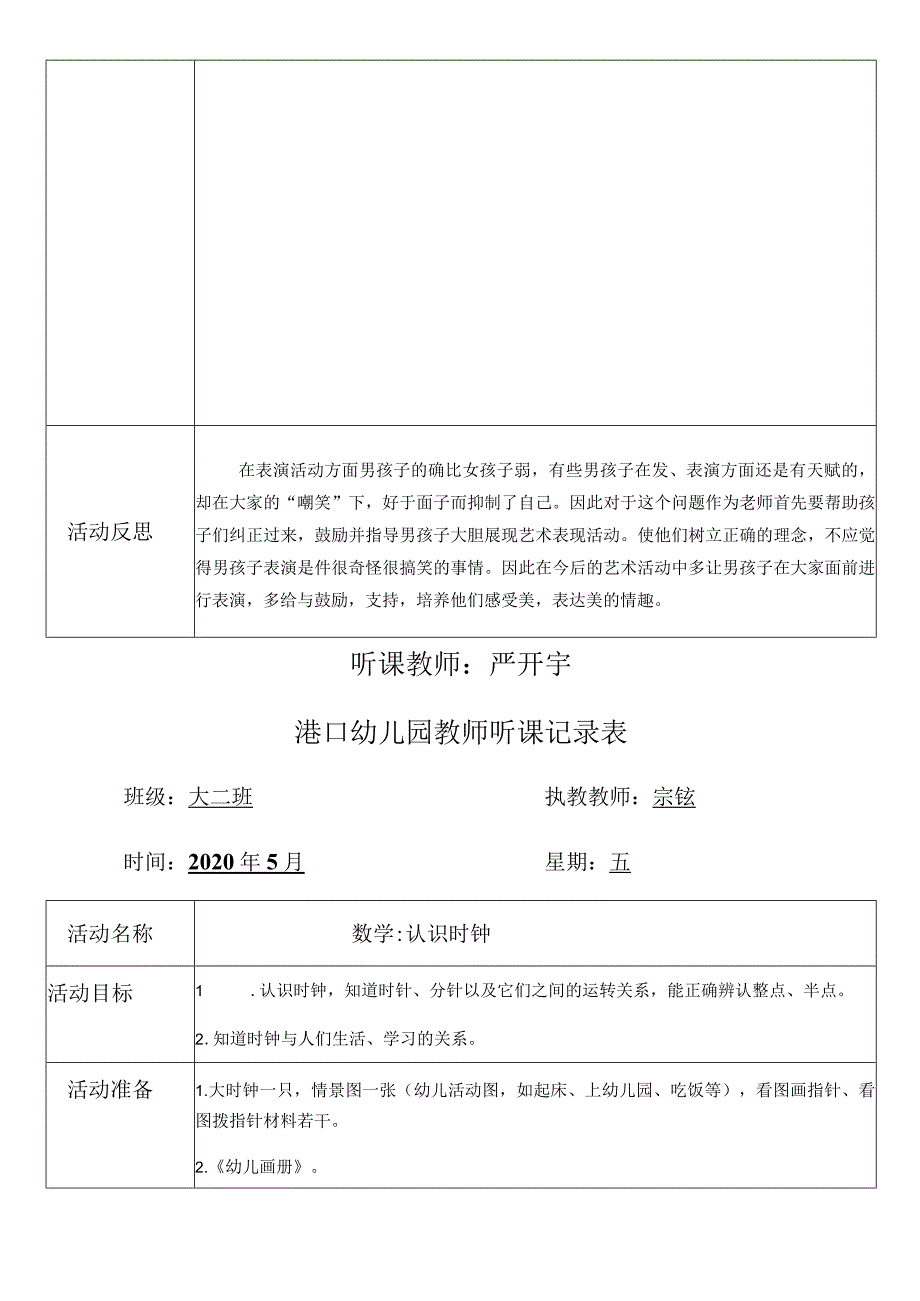 港口幼儿园教师听课记录表.docx_第2页