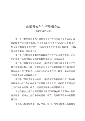 山东省安全生产举报办法(草案征.docx