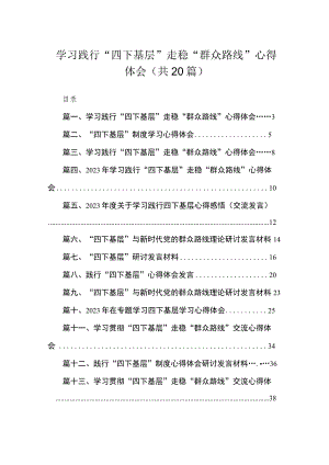 学习践行“四下基层”走稳“群众路线”心得体会20篇（精编版）.docx