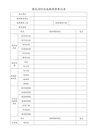 2023《建筑消防设施维修保养记录》.docx