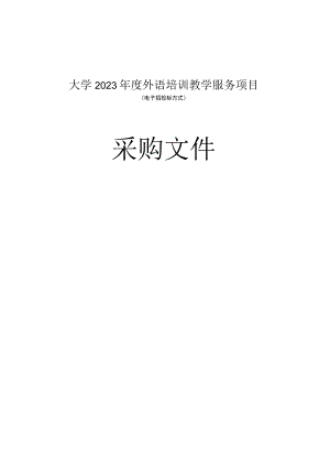 大学2023年度外语培训教学服务项目招标文件.docx