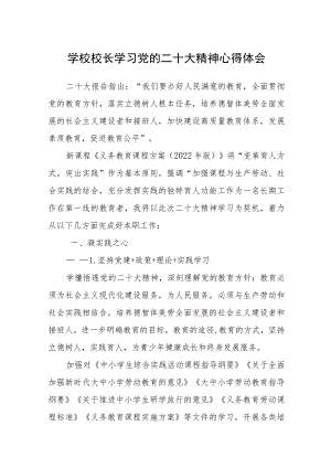 学校校长学习党的二十大精神心得体会（三篇）.docx