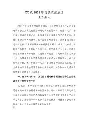 XX镇2023年普法依法治理工作要点.docx