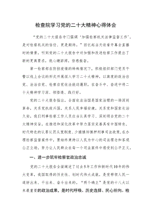 检查院学习党的二十大精神心得体会范文3篇.docx