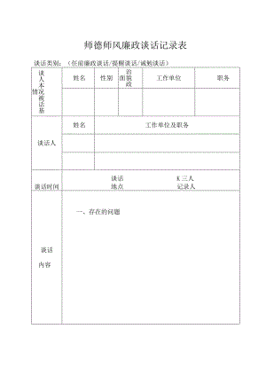 师德师风廉政谈话记录表.docx