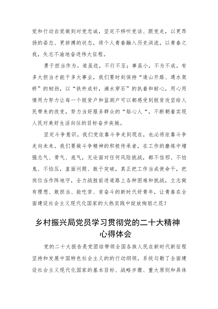 乡村振兴局党员学习贯彻党的二十大精神心得体会五篇.docx_第2页