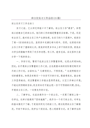 班主任实习工作总结(15篇).docx