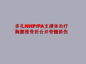 多孔NHPPA支撑体治疗胸腰椎骨折合并脊髓损伤.ppt