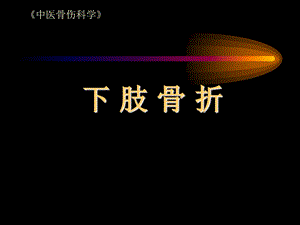 下肢骨折[精彩].ppt