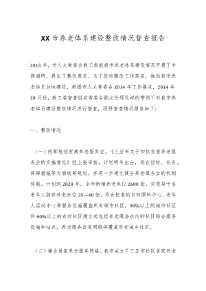 XX市养老体系建设整改情况督查报告.docx