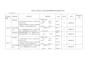 XX电气有限公司XX监视和测量设备功能检查记录 （2023年）.docx