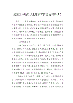 某某区妇联组织主题教育情况的调研报告.docx