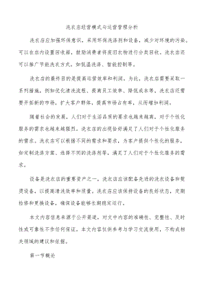 洗衣店经营模式与运营管理分析.docx