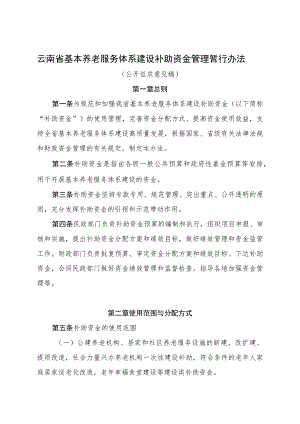 云南省基本养老服务体系建设补助资金管理暂行办法（公开征.docx