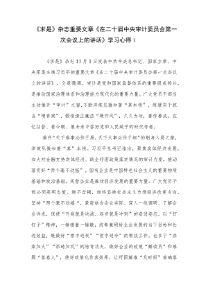 《求是》杂志重要文章《在二十届中央审计委员会第一次会议上的讲话》学习心得5.docx