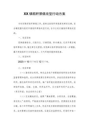 XX镇秸秆禁烧攻坚行动方案.docx