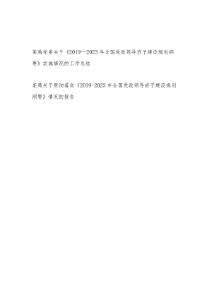 2023某局关于《2019—2023年全国党政领导班子建设规划纲要》贯彻落实情况报告实施情况工作总结2篇.docx